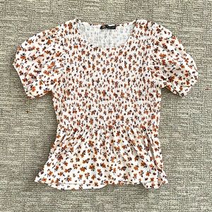 Zara smocked peplum shirt